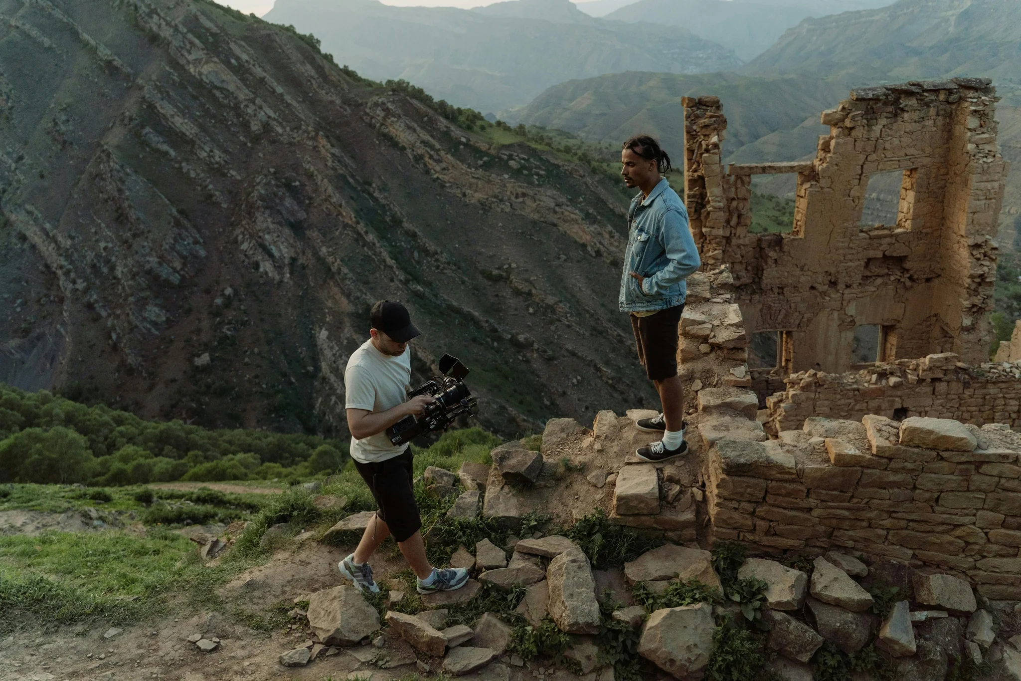 Cinematic video production setup