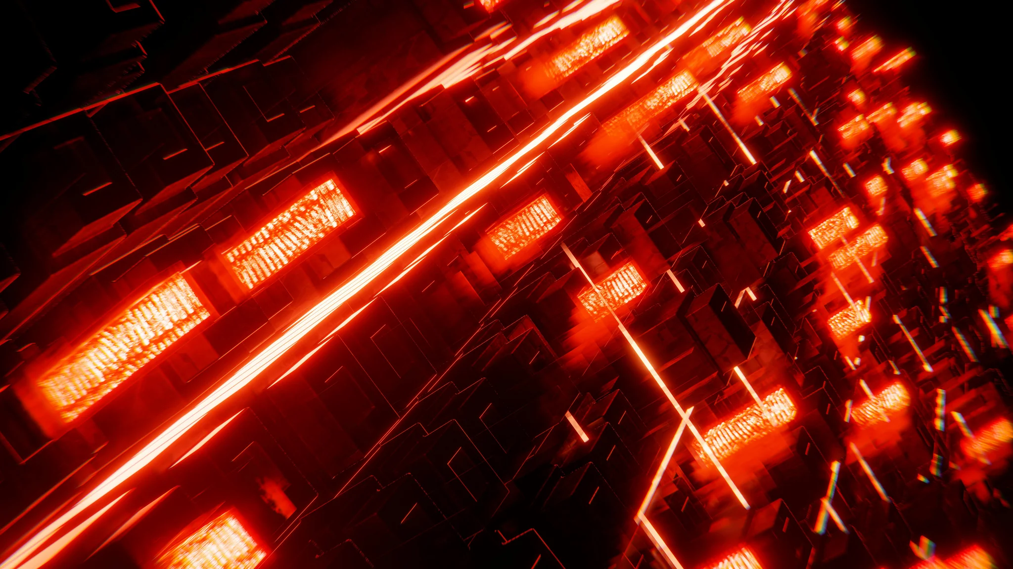 Dynamic animated sci-fi scene with motion graphics and effects