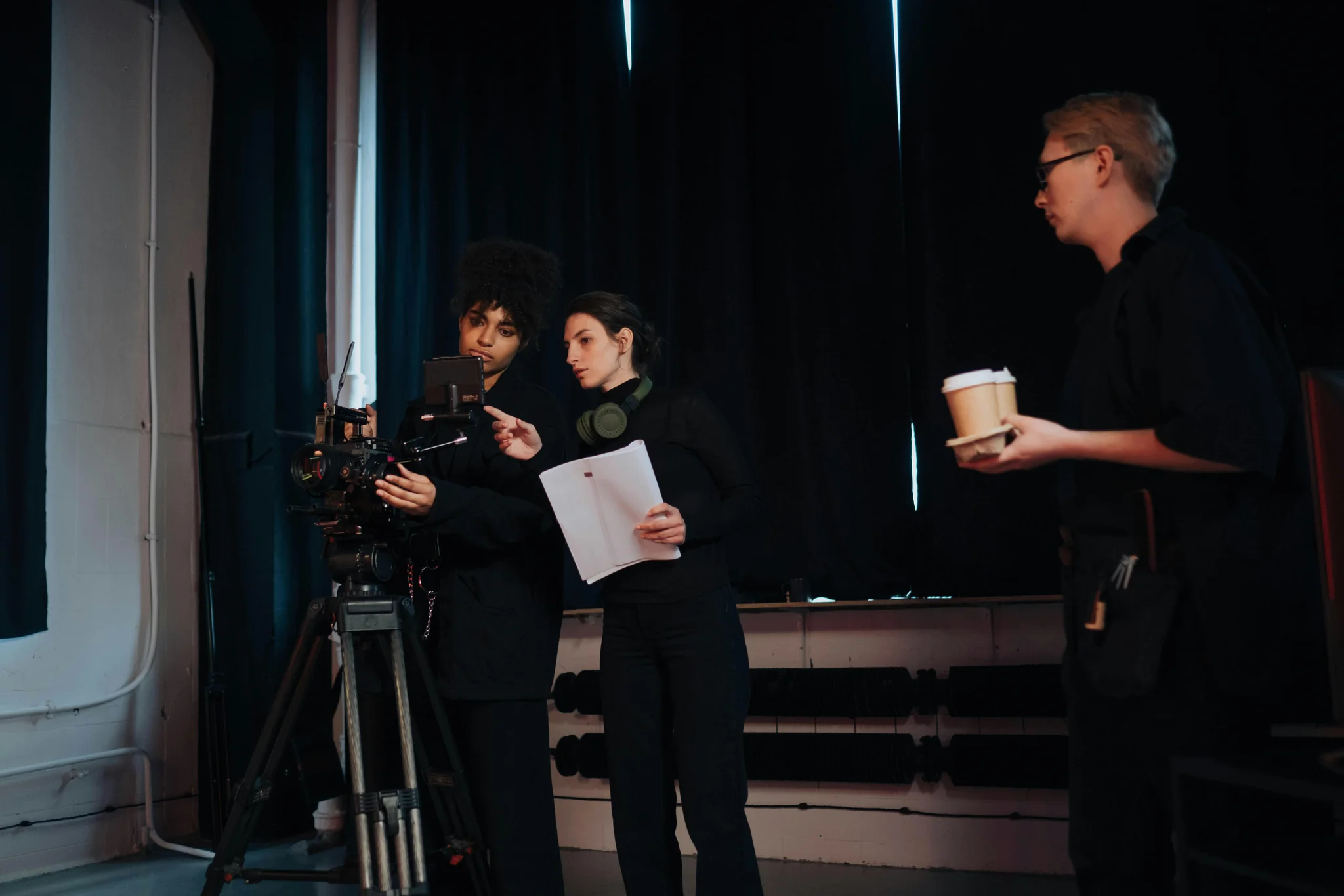 Professional content creator editing video